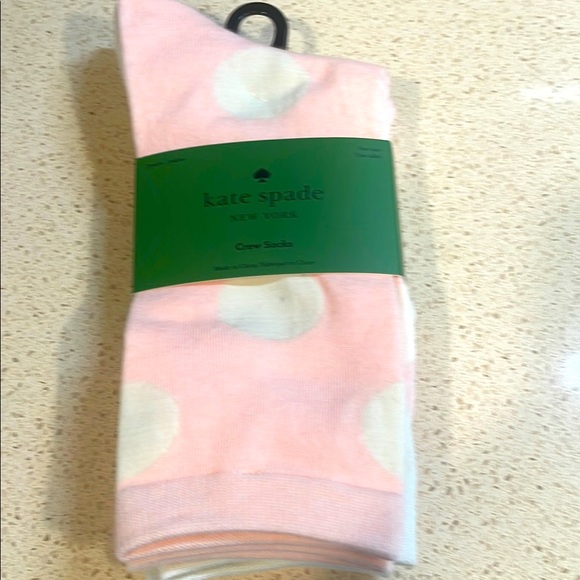 kate spade Accessories - Kate Spade NWT Set of 3  Pink and White Crew Socks